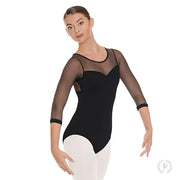 Euro-Mesh 3/4 Sleeve Leotard/Adult