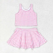 Pink Checkered Skort Set/Child