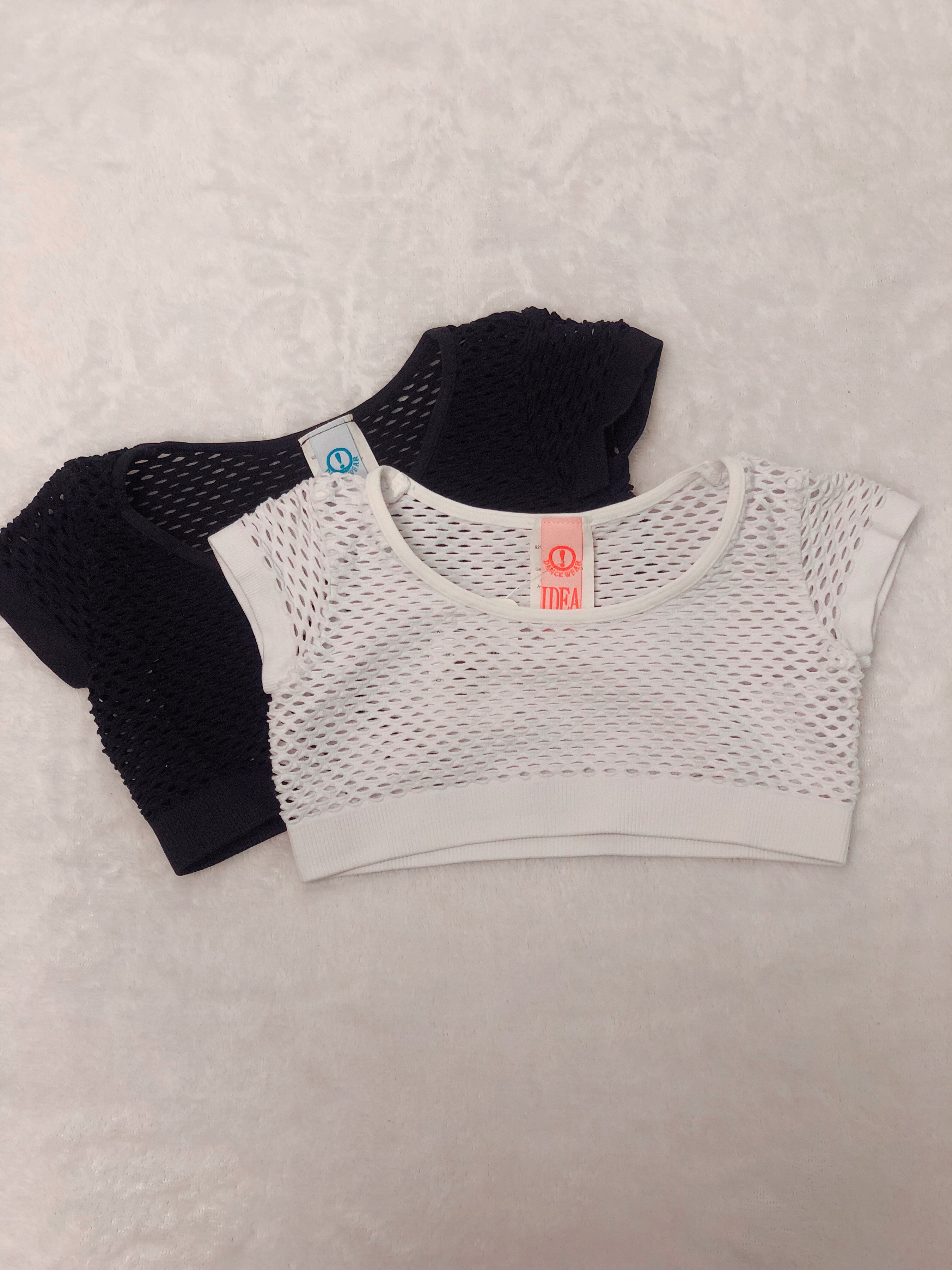 Fishnet Crop Top/Youth Black / One Size