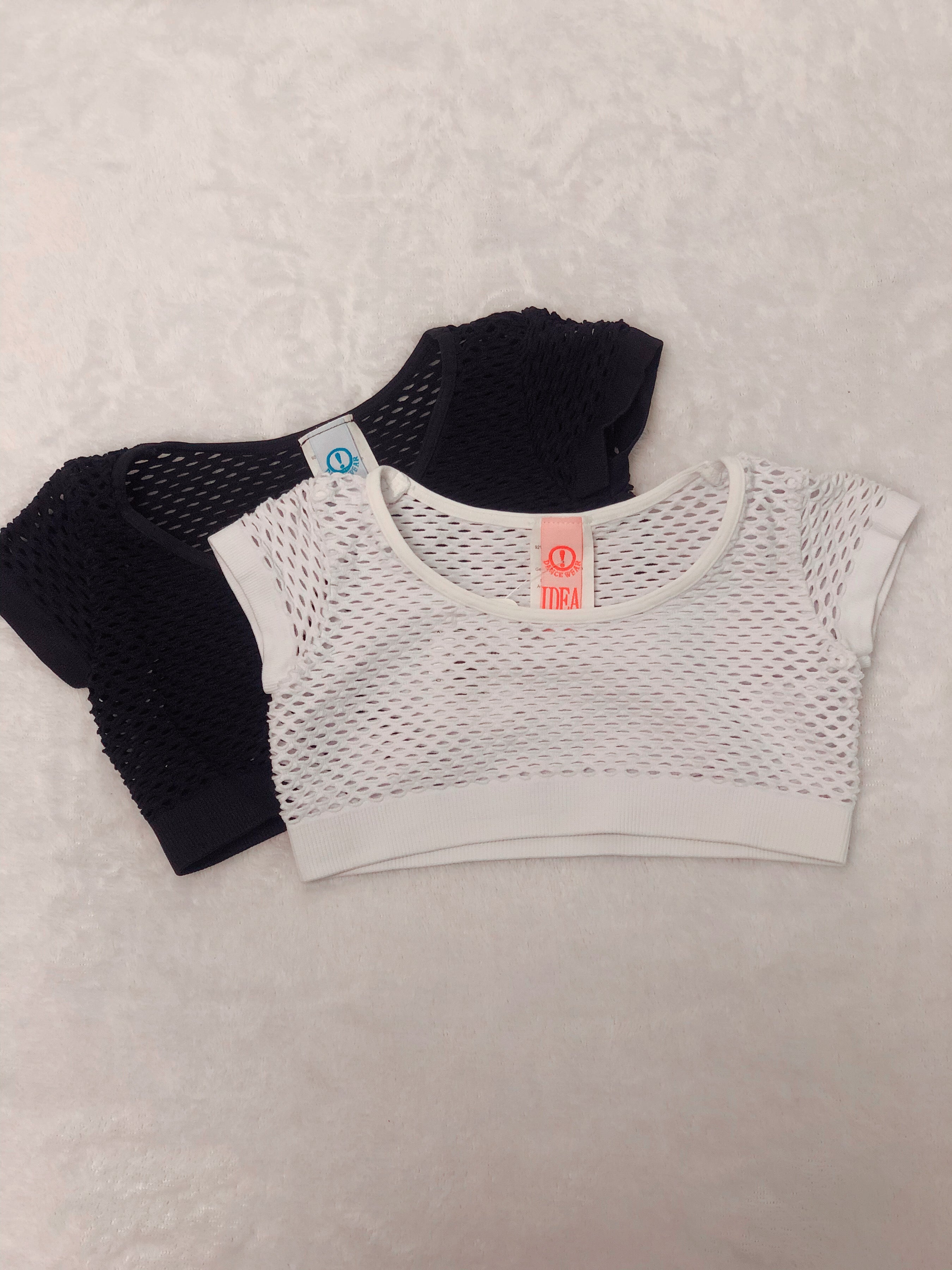 crop hoodie and fish net Fishnet Crop Top/Youth Black / One Size