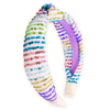 Kids Knot Headband - Rainbow : White