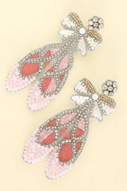 BALLET SHOES-BEADED RHINESTONE EARRINGS