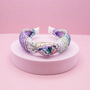 Kids Knot Headband - Rainbow : White