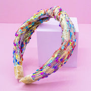Kids Knot Headband - Confetti Gold