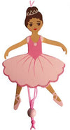 African American Ballerina Pull Puppet Ornament