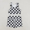 Checkered Crop/Short Set