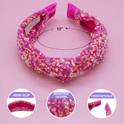 Kids Knot Headband - Rainbow Sequin Knotted Hair Accessories