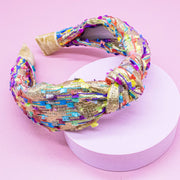 Kids Knot Headband - Confetti Silver
