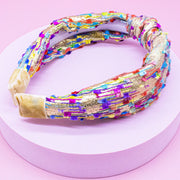 Kids Knot Headband - Confetti Silver