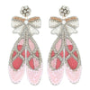 BALLET SHOES-BEADED RHINESTONE EARRINGS