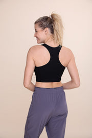 MB-Ribbed Racerback Cropped Active Top