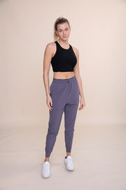 MB-Ribbed Racerback Cropped Active Top