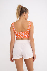 MB-Picking Daisies Ribbed Sports Bra