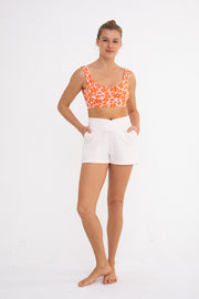 MB-Picking Daisies Ribbed Sports Bra